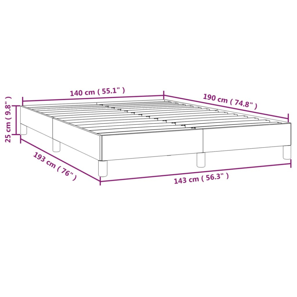 Produktbild för Sängram utan madrass gräddvit 140x190 cm tyg