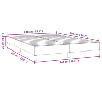 Produktbild för Sängram utan madrass mörkbrun 140x200 cm tyg