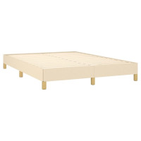 Produktbild för Sängram utan madrass gräddvit 140x200 cm tyg