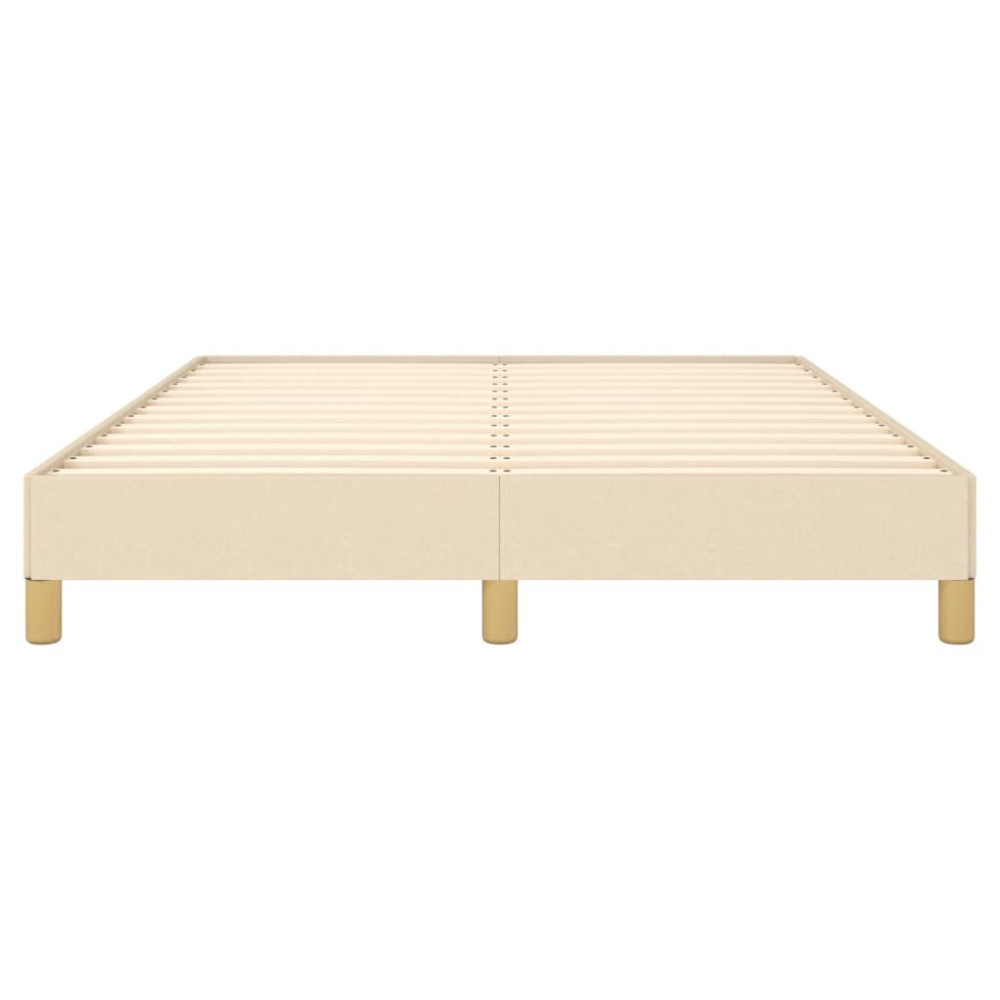 Produktbild för Sängram utan madrass gräddvit 140x200 cm tyg