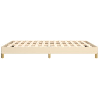 Produktbild för Sängram utan madrass gräddvit 140x200 cm tyg