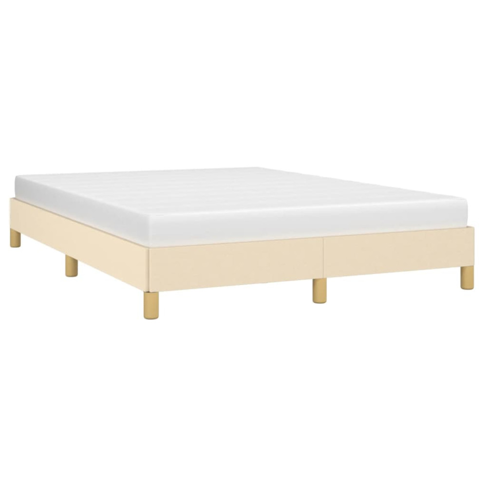 Produktbild för Sängram utan madrass gräddvit 160x200 cm tyg