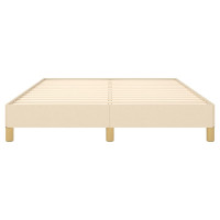 Produktbild för Sängram utan madrass gräddvit 160x200 cm tyg