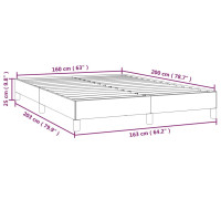 Produktbild för Sängram utan madrass gräddvit 160x200 cm tyg