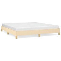 Produktbild för Sängram utan madrass gräddvit 180x200 cm tyg