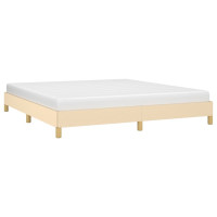 Produktbild för Sängram utan madrass gräddvit 180x200 cm tyg