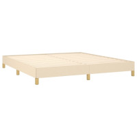 Produktbild för Sängram utan madrass gräddvit 180x200 cm tyg