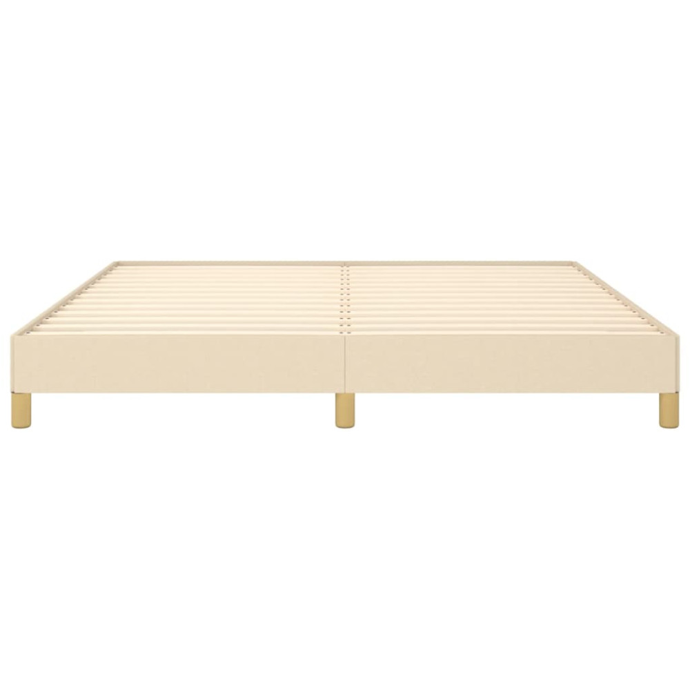 Produktbild för Sängram utan madrass gräddvit 180x200 cm tyg