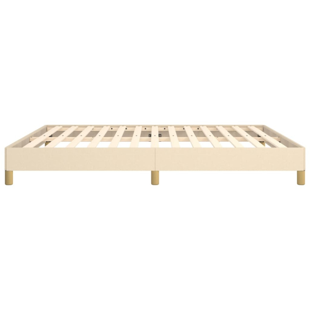 Produktbild för Sängram utan madrass gräddvit 180x200 cm tyg