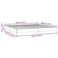 Produktbild för Sängram utan madrass mörkbrun 200x200 cm tyg