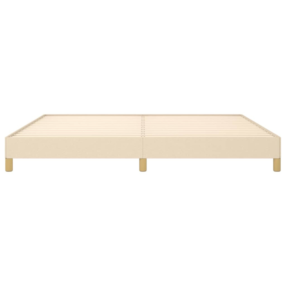 Produktbild för Sängram utan madrass gräddvit 200x200 cm tyg
