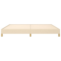 Produktbild för Sängram utan madrass gräddvit 200x200 cm tyg
