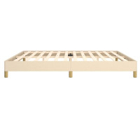 Produktbild för Sängram utan madrass gräddvit 200x200 cm tyg
