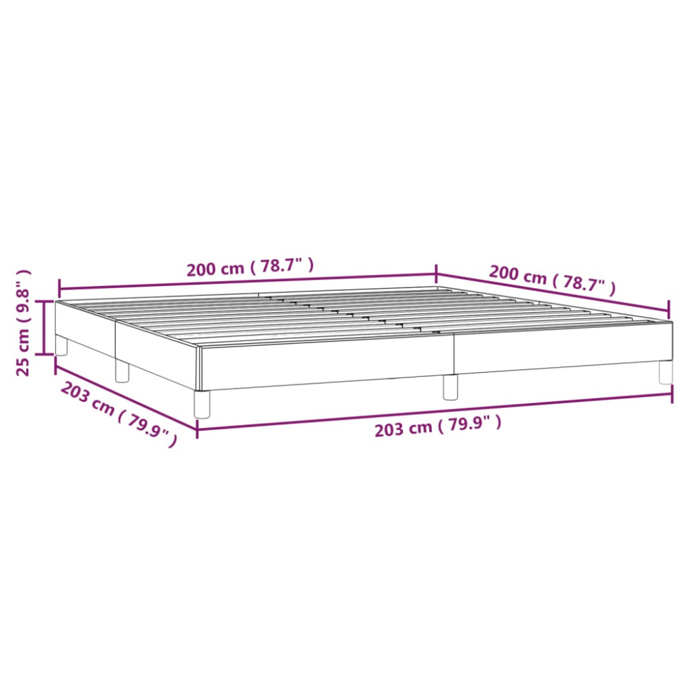 Produktbild för Sängram utan madrass gräddvit 200x200 cm tyg