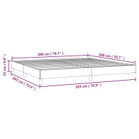 Produktbild för Sängram utan madrass gräddvit 200x200 cm tyg