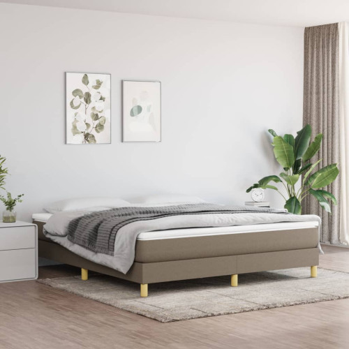 vidaXL Boxspring-sängram taupe 160x200 cm tyg - Sängar & Sängramar