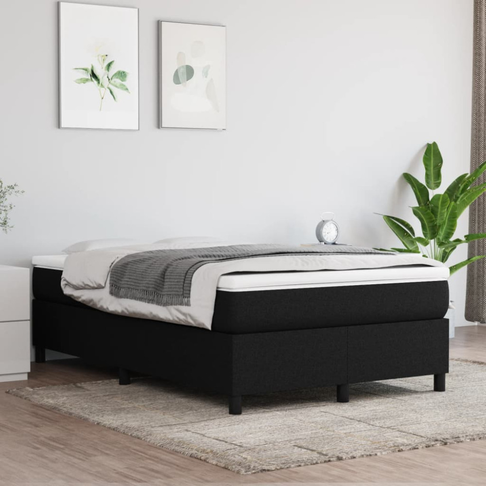 Produktbild för Boxspring-sängram svart 120x200 cm tyg