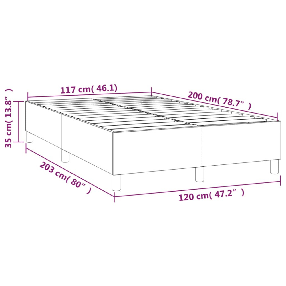 Produktbild för Boxspring-sängram svart 120x200 cm tyg