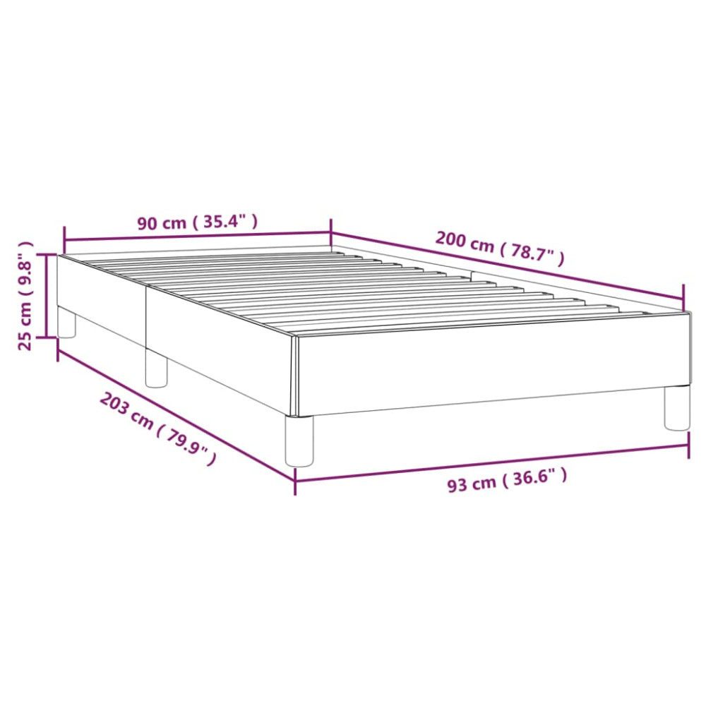 Produktbild för Sängram utan madrass cremefärgad 90x200 cm tyg