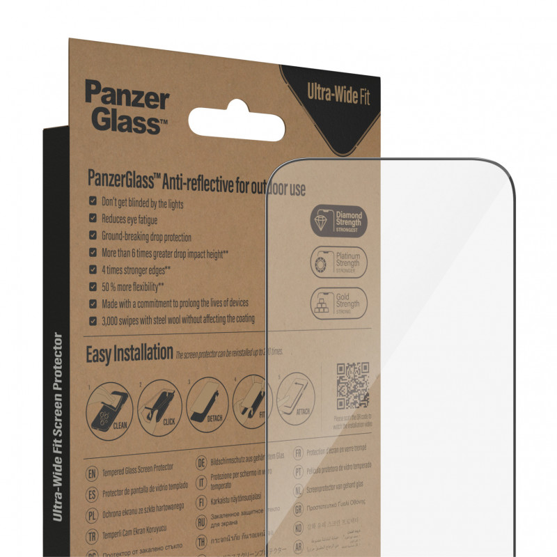 Produktbild för PanzerGlass Ultra-Wide Fit Apple iPhone Antireflekterande skärmskydd 1 styck
