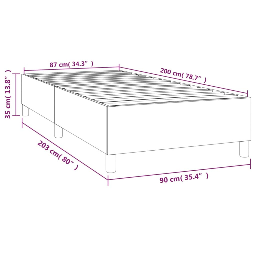 Produktbild för Boxspring-sängram svart 90x200 cm tyg