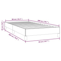 Produktbild för Sängram utan madrass mörkbrun 80x200 cm tyg