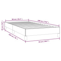 Produktbild för Sängram utan madrass mörkbrun 90x190 cm tyg