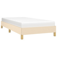 Produktbild för Sängram utan madrass gräddvit 90x190 cm tyg