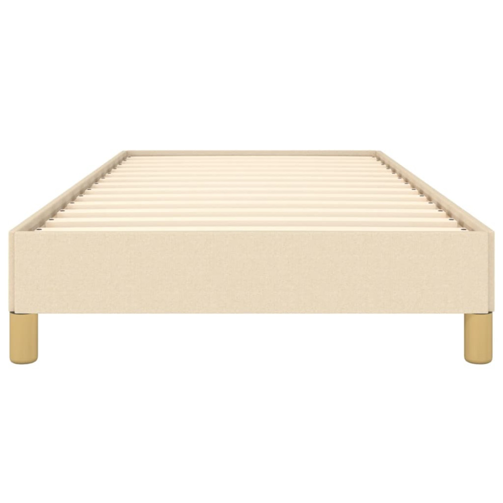 Produktbild för Sängram utan madrass gräddvit 90x190 cm tyg
