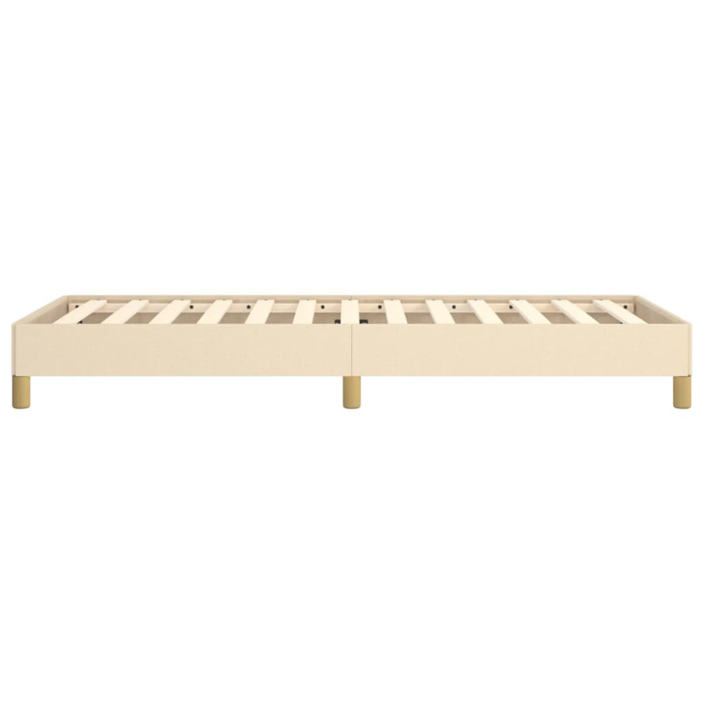 Produktbild för Sängram utan madrass gräddvit 90x190 cm tyg