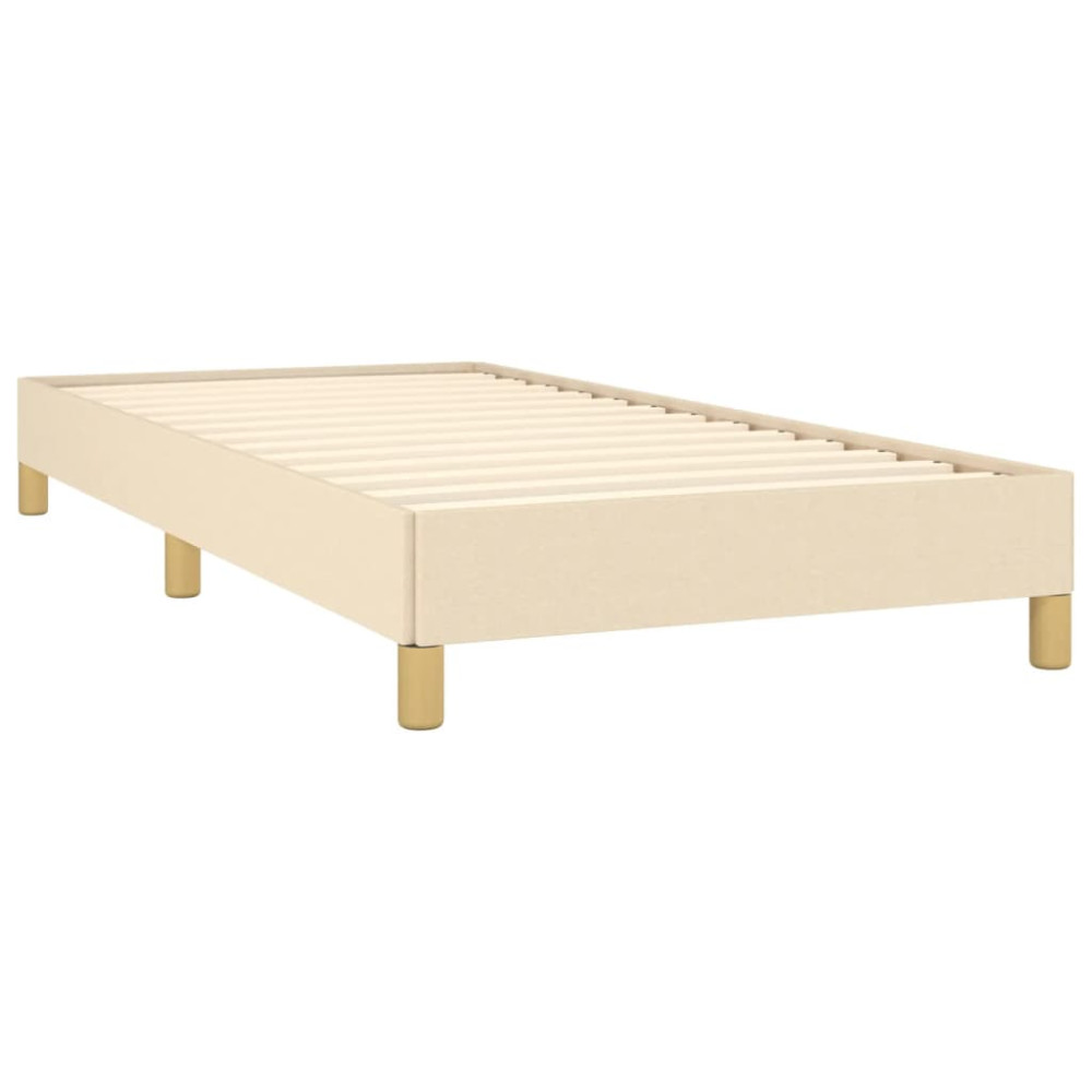 Produktbild för Sängram utan madrass gräddvit 100x200 cm tyg