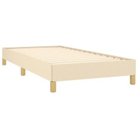 Produktbild för Sängram utan madrass gräddvit 100x200 cm tyg