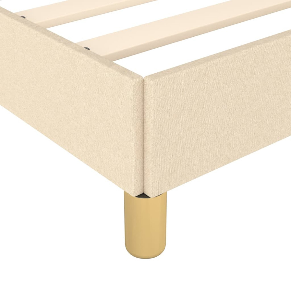 Produktbild för Sängram utan madrass gräddvit 100x200 cm tyg