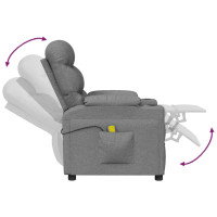 Produktbild för Massagefåtölj ljusgrå tyg