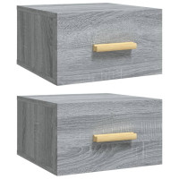 Miniatyr av produktbild för Väggmonterade sängbord 2 st grå sonoma 35x35x20 cm