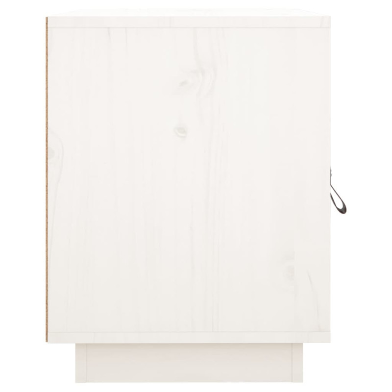 Produktbild för Sängbord vit 40x34x45 cm massivt furuträ