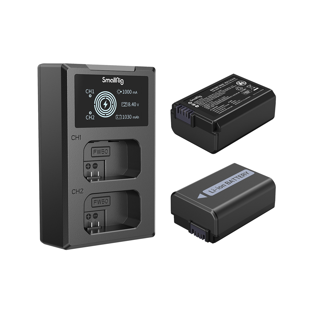 Produktbild för SmallRig 3818 NP-FW50 Battery & Charger Kit