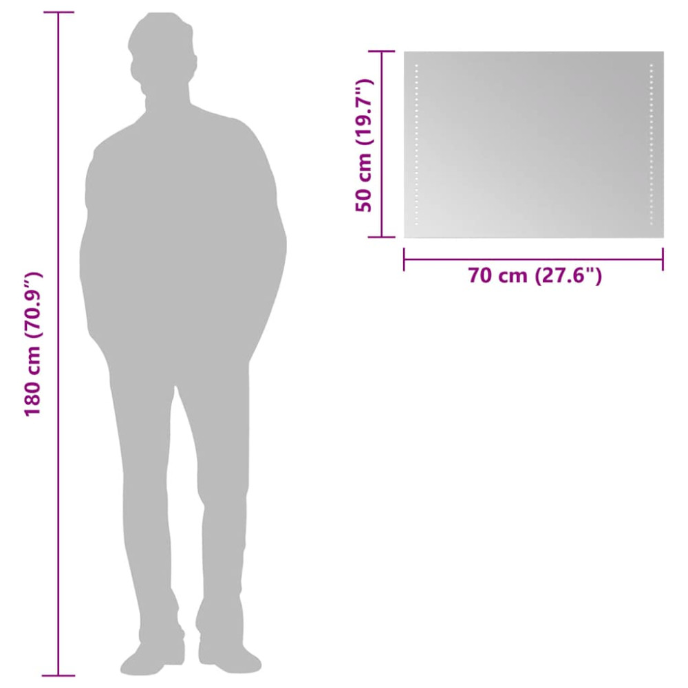 Produktbild för Badrumsspegel LED 70x50 cm