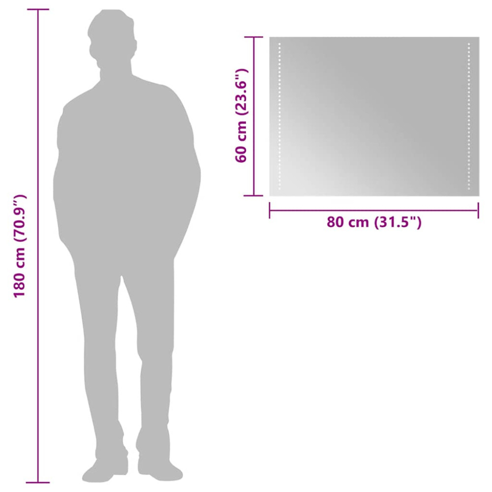 Produktbild för Badrumsspegel LED 80x60 cm