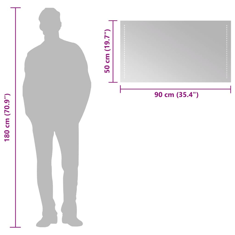 Produktbild för Badrumsspegel LED 90x50 cm