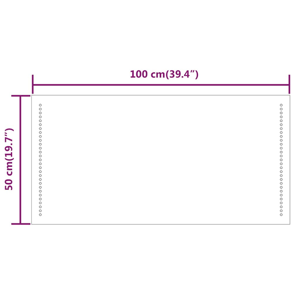 Produktbild för Badrumsspegel LED 100x50 cm