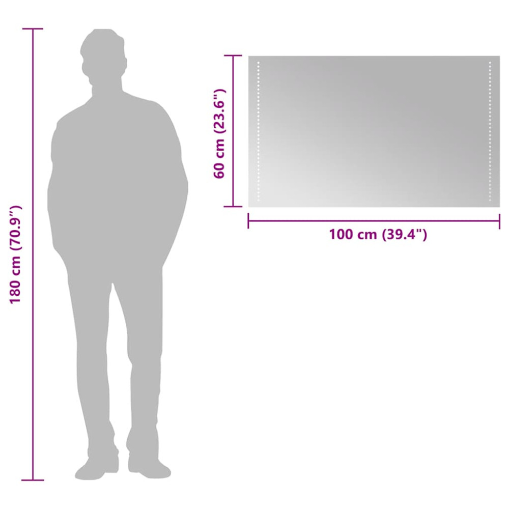 Produktbild för Badrumsspegel LED 100x60 cm