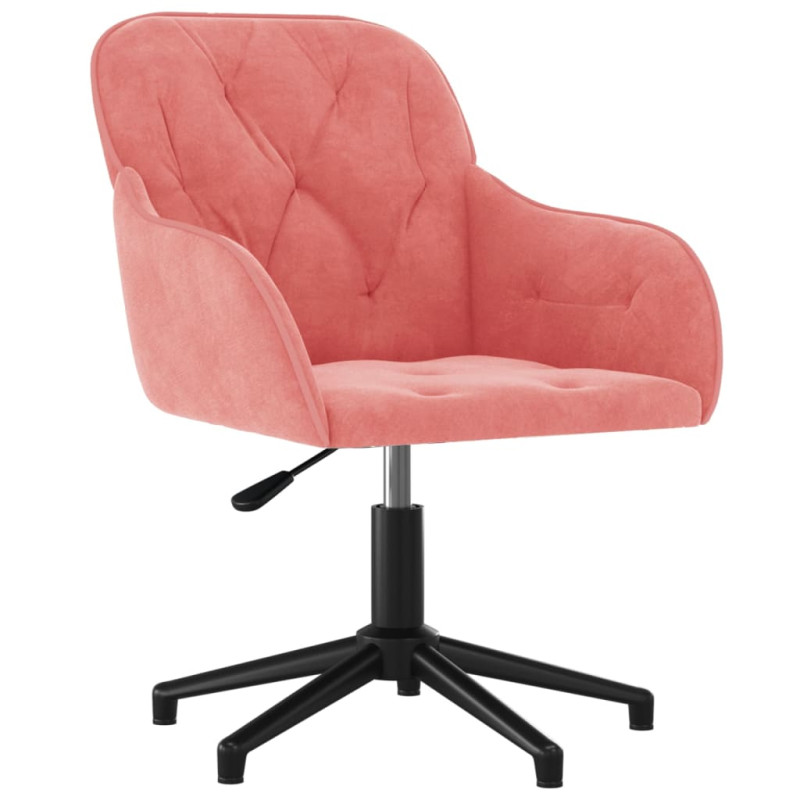 Produktbild för Snurrbar kontorsstol rosa sammet