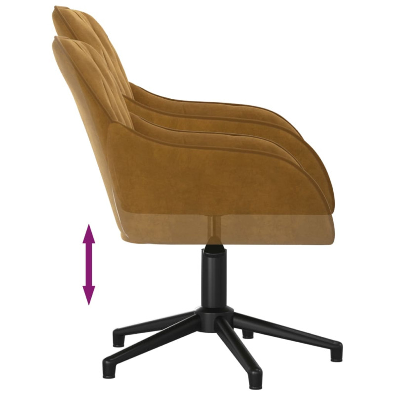 Produktbild för Snurrbar kontorsstol brun sammet