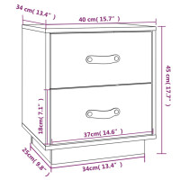 Miniatyr av produktbild för Sängbord 2 st grå 40x34x45 cm massiv furu