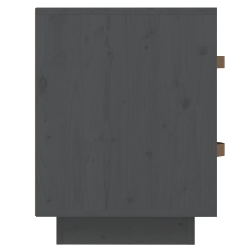 Produktbild för Sängbord 2 st grå 40x34x45 cm massiv furu