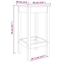 Produktbild för Barstolar 2 st svart 40x40x78 cm massiv furu