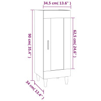 Produktbild för Skänk svart 34,5x34x90 cm konstruerat trä