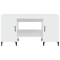 Miniatyr av produktbild för Skrivbord vit högglans 140x50x75 cm konstruerat trä
