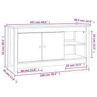 Produktbild för Tv-bänk 103x36,5x52 cm massiv furu